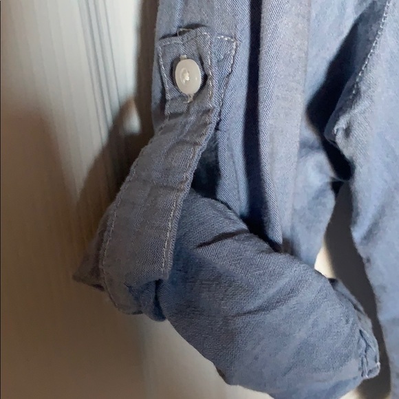 Denim Button Up w Tie & Lace - Picture 4 of 6